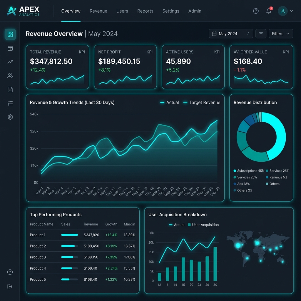 Attribution Dashboard Mockup
